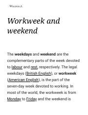 weekday wiki|weekend and weekdays wiki.